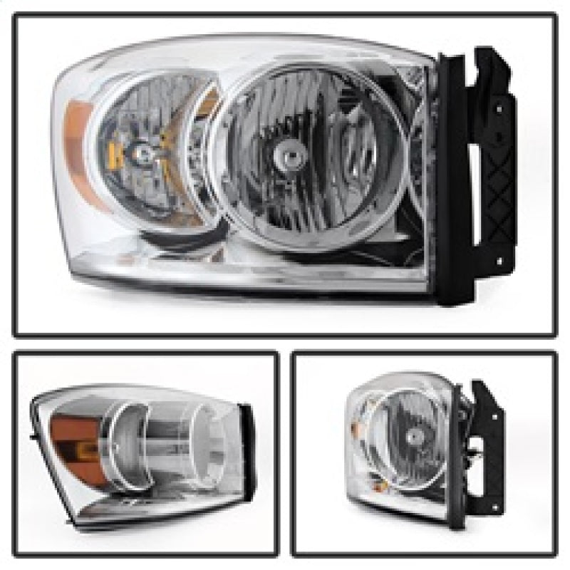 SPYDER Xtune Dodge Ram 1500 06-08 / Ram 2500/3500 06-09 Amber Crystal Headlights Chrome HD-JH-DR06-AM-C 9022913 9022913 Photo - Unmounted