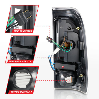 ANZO 1997-2003 Ford F-150 LED Tail Lights w/ Light Bar Black Housing Clear Lens 311377 311377 Photo - Unmounted