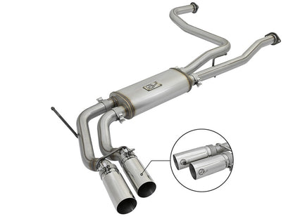 aFe Rebel Series 3in Stainless Steel Cat-Back Exhaust System w/Polished Ti 49-46124-P Photo - Primary