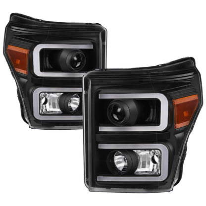 SPYDER Xtune Ford Super Duty 11-16 Projector Headlights Light Bar Drl Black PRO-JH-FS11-LBBRL-BK 9034923 9034923 Photo - Primary