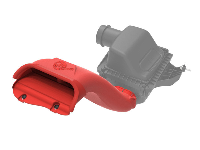 aFe Rapid Induction Dynamic Air Scoop 2021+ Ford F-150V6/V8 - Red 52-10010SR 52-10010SR Photo - Mounted