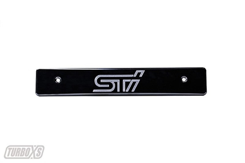 Turbo XS 08-14 Subaru WRX/STi Billet Aluminum License Plate Delete Black Machined STi Logo WS08-LPD-BLK-STI WS08-LPD-BLK-STI Photo - Primary