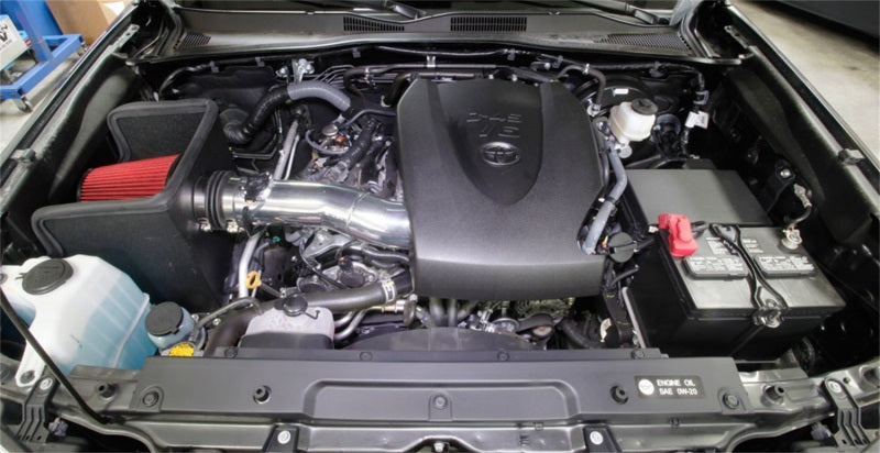 Spectre 16-18 Toyota Tacoma V6-3.5L F/I Air Intake Kit - Polished w/Red Filter 9060 9060 Photo - Mounted