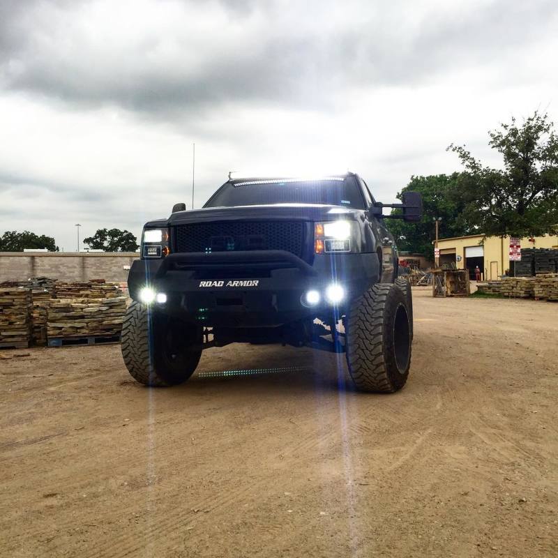 Road Armor 08-13 GMC 1500 Stealth Front Winch Bumper w/Pre-Runner Guard - Tex Blk 37604B 37604B Photo - Primary