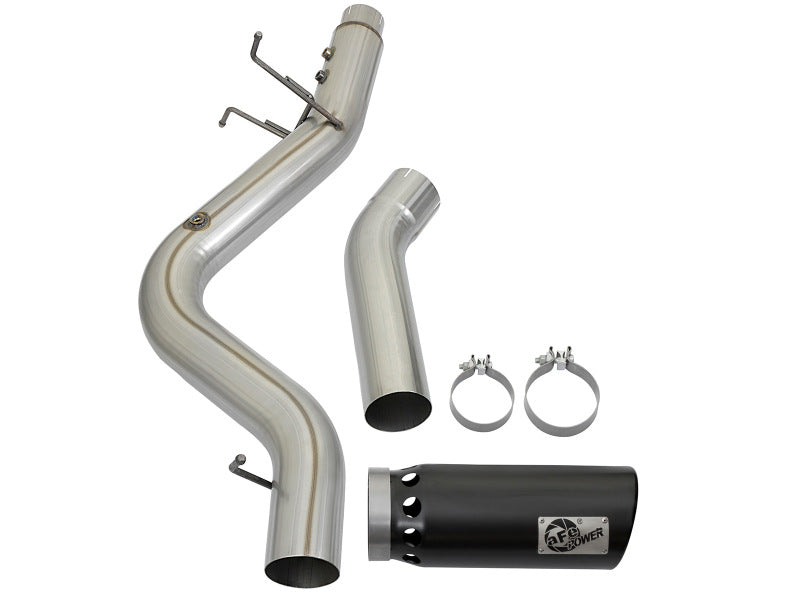 aFe ATLAS 4in Aluminized Steel DPF-Back Exhaust System w/Black Tip GM Dies 49-04085-B Photo - Unmounted