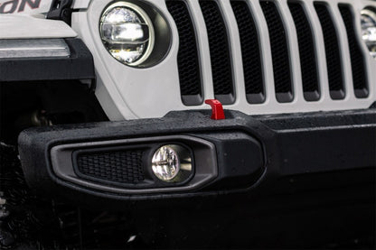 KC HiLiTES 4" Gravity® LED G4 - 2-Light System - SAE/ECE - 10W Fog Beam - for 18-24 Jeep JL / JT Steel Bumper 504 504 Photo - Mounted