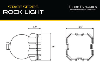Diode Dynamics Stage Series Rock Light Tube Mount Adapter Kit (one) DD7464 DD7464 User 3