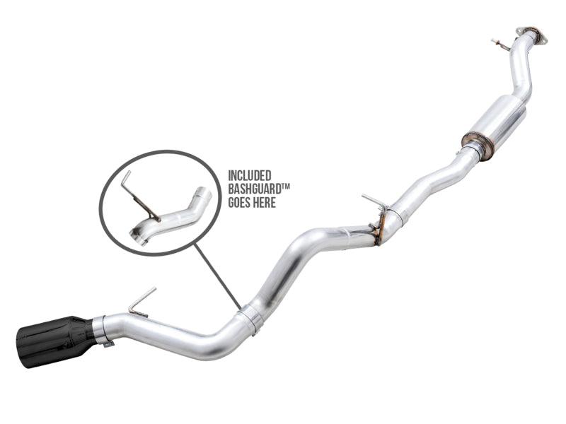 AWE Tuning 2021+ Ford Bronco 0FG Single Rear Exit Exhaust w/Diamond Black Tip & Bash Guard 3015-23789 3015-23789 Photo - out of package