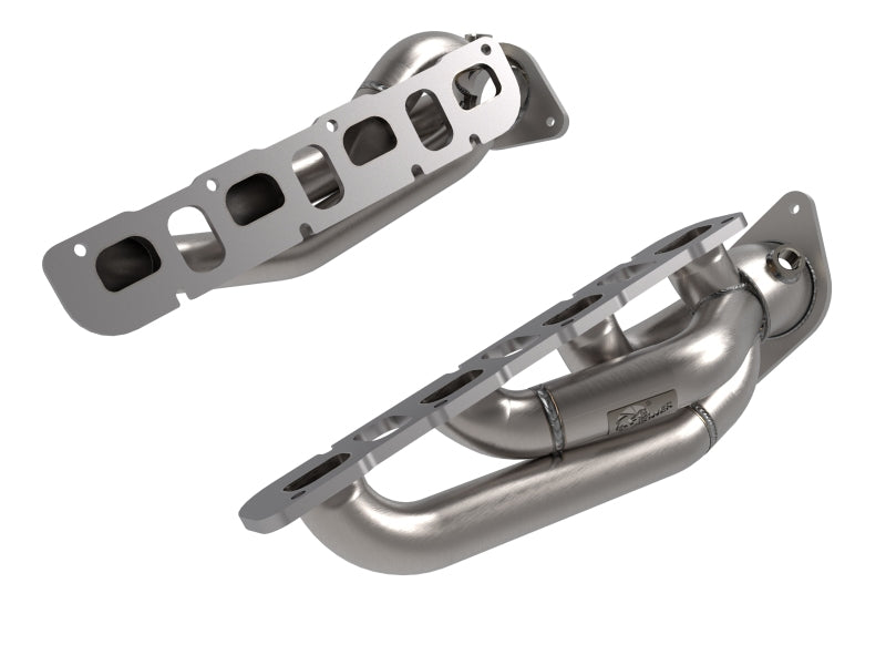 aFe Twisted Steel Header 1-7/8 IN to 2-3/4 IN 304 w/ Raw Finish 48-38031 48-38031 Photo - Primary