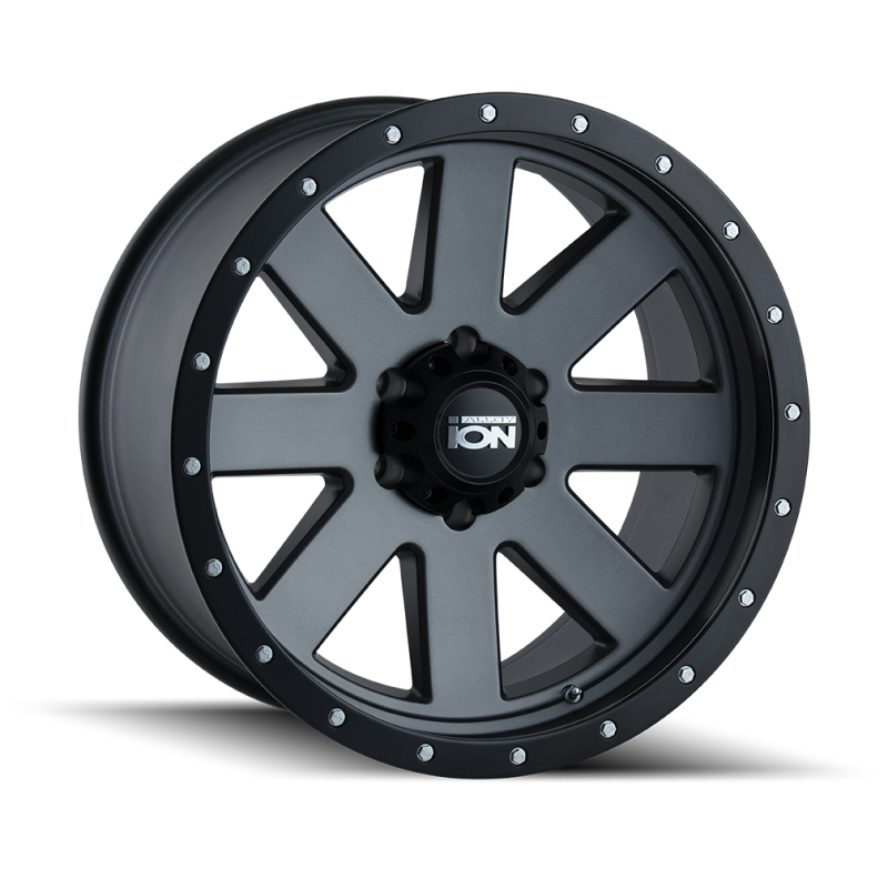 ION Wheels ION Type 134 20x9 / 8x170 BP / 0mm Offset / 130.8mm Hub Matte Gunmetal/Black Beadlock Wheel 134-2970MG 134-2970MG Photo - Primary