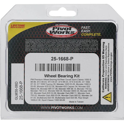 Pivot Works Ducati Wheel Bearing Kit Premium Bearings 25-1668-P 25-1668-P Photo - Primary