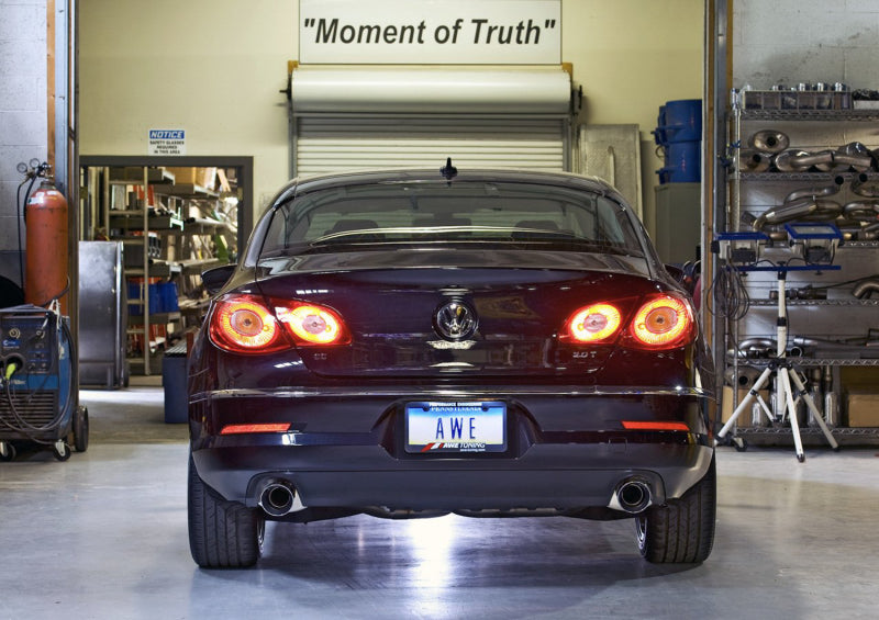 AWE Tuning VW CC Touring Edition Exhaust Dual Outlet - Diamond Black Tips 3010-33022 3010-33022 Photo - Mounted