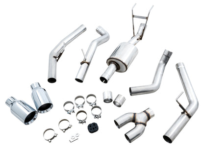 AWE Tuning 09-18 RAM 1500 5.7L (w/o Cutout) 0FG Dual Rear Exit Cat-Back Exhaust - Chrome Silver Tips 3015-32101 3015-32101 Photo - out of package