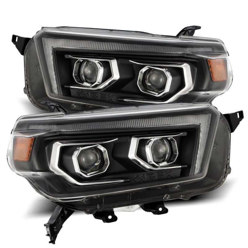 AlphaRex 10-13 Toyota 4Runner LUXX LED Proj Headlights Plank Style Black w/Seq Signal/DRL 880757 880757 Photo - Primary