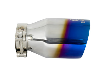 aFe Takeda 304 Stainless Steel Clamp-On Exhaust Tip 2.5in Inlet / 4in Outlet - Blue Flame 49T25404-L07 49T25404-L07 Photo - Unmounted