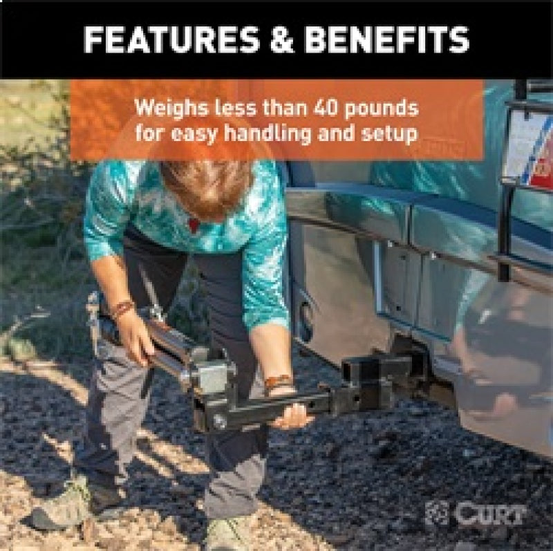 RockJock Curt Rambler Steel RV Tow Bar 7500lbs 2in Shank RJ-70001 RJ-70001 Features and Benefits