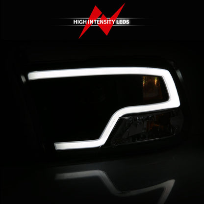 Anzo Dodge Ram 09-18 Projector Plank Style Headlight w/Halo Black Clear 111404 Photo - lifestyle view