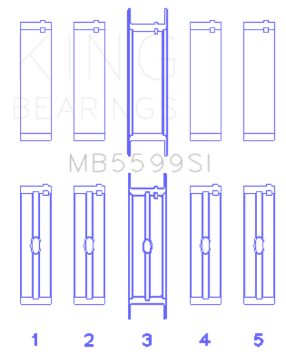King Engine Bearings King International 421CI/446CI V8 (STD Size) Crankshaft Main Bearing Set MB5599SI MB5599SI Photo - Primary