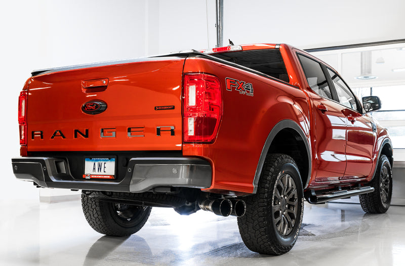 AWE Tuning 2019+ Ford Ranger 0FG Performance Exhaust System w/Diamond Black Tips & Rock Guard 3015-23064 3015-23064 Photo - Mounted