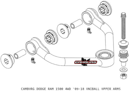 Camburg Dodge RAM 1500 (DS) 4WD 09-21 1.25in Performance Uniball Upper Arms (w/ covers) CAM-810001 CAM-810001 Photo - out of package