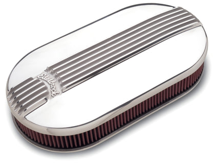 Edelbrock Air Cleaner, Classic Series, Oval, Aluminum Top, Cloth Element, 17.5 " 4119 Photo - Primary