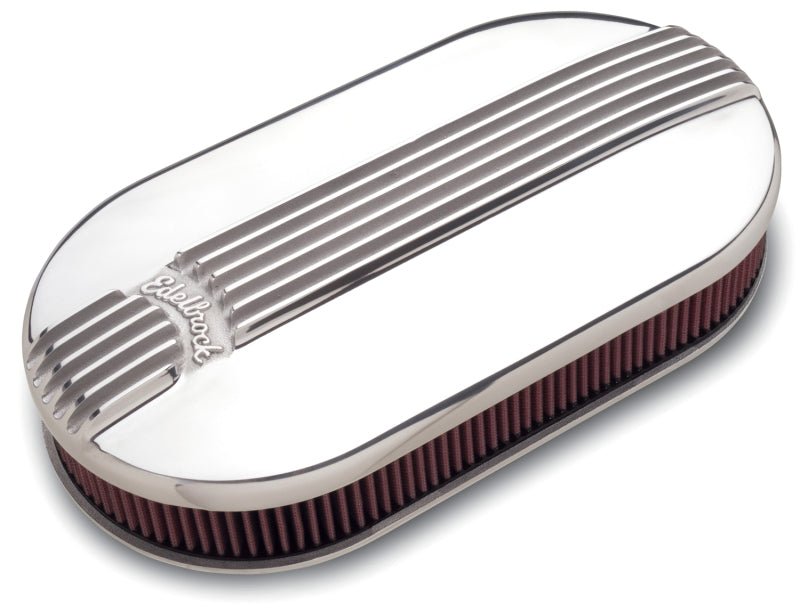 Edelbrock Air Cleaner, Classic Series, Oval, Aluminum Top, Cloth Element, 17.5 " 4119 Photo - Primary