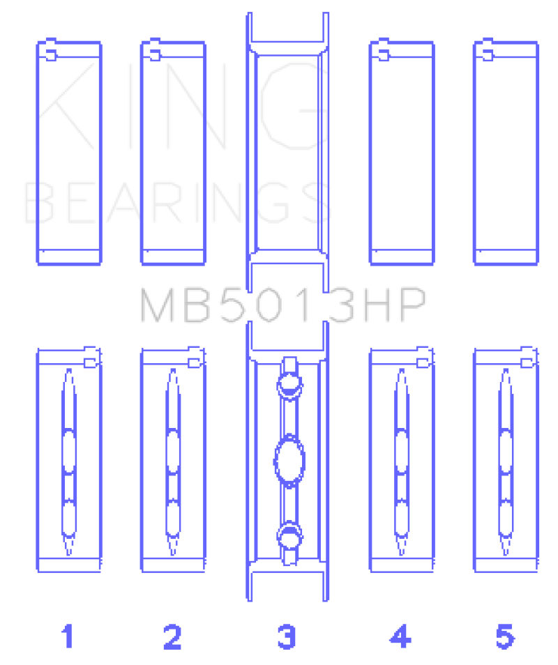 King Engine Bearings King Chevy LS1 / LS2 / LS4 / LS6 (Size 010X) Performance Main Bearing Set MB5013HP010X MB5013HP010X Photo - Primary