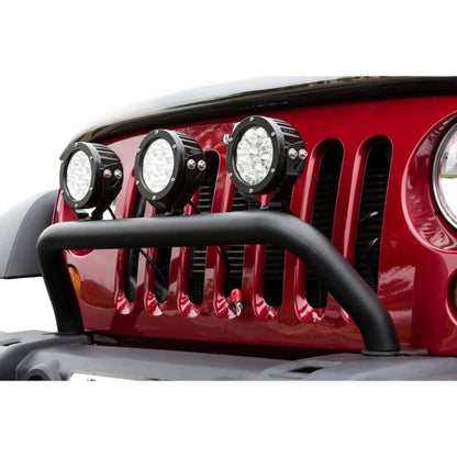 Westin 2007-2016 Jeep Wrangler/Wrangler Unlimited MAX Tray Bull Bar/Light Bar - Black Wrinkle 46-43635 46-43635 Photo - Mounted