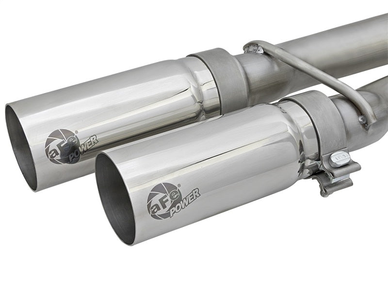 aFe Rebel Series 3in Stainless Steel Cat-Back Exhaust System w/Polished Ti 49-46124-P Photo - Unmounted