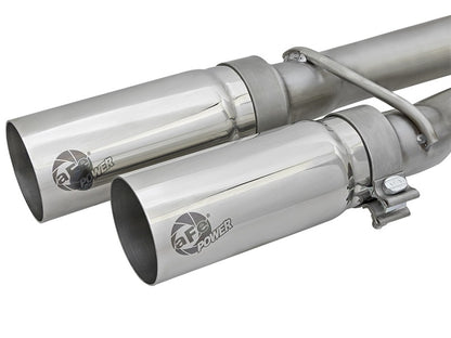 aFe Rebel Series 3in Stainless Steel Cat-Back Exhaust System w/Polished Ti 49-46124-P Photo - Unmounted