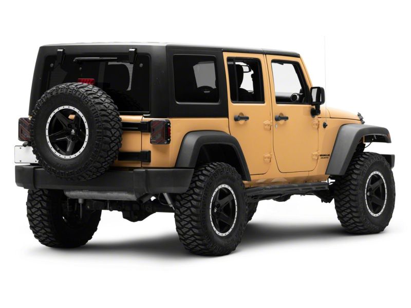 Raxiom 07-18 Jeep Wrangler JK Axial Series Trident LED Tail Lights- Blk Housing (Clear Lens) J173719 J173719 Photo - Close Up