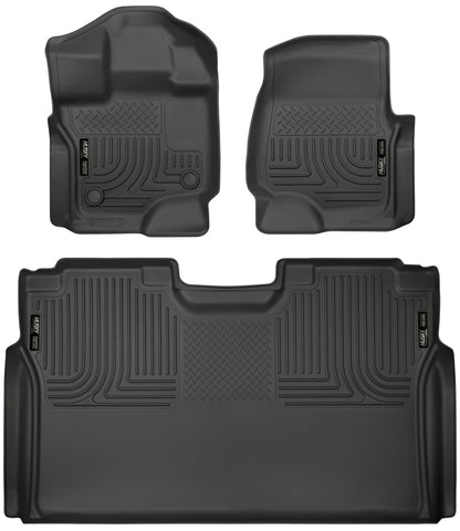 Husky Liners 15-19 F-150 SuperCrew Weatherbeater Black Front & 2nd Sea 94041 Photo - Primary