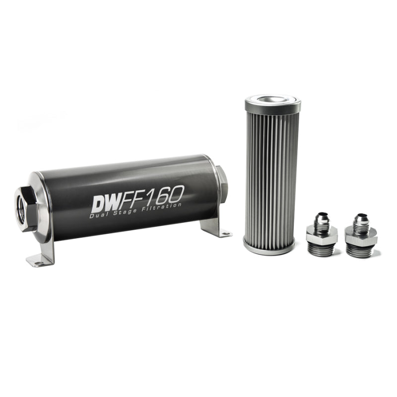 DeatschWerks '-6AN, 10 micron, 160mm In-line fuel filter kit 8-03-160-010K-6 Photo - Primary