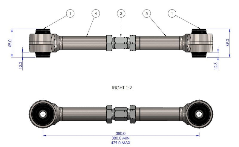 Superpro 23-24 Toyota Sequoia HD Adjustable Upper Trailing Arm Set TRC1138 TRC1138 Photo - out of package
