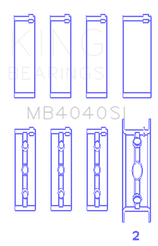 King Engine Bearings Chrysler 215 Ohv (Size +0.50mm) Main Bearing Set MB4040SI0.5 MB4040SI0.5 Photo - Primary