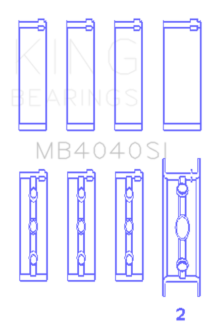 King Engine Bearings Chrysler 215 Ohv (Size +0.50mm) Main Bearing Set MB4040SI0.5 MB4040SI0.5 Photo - Primary