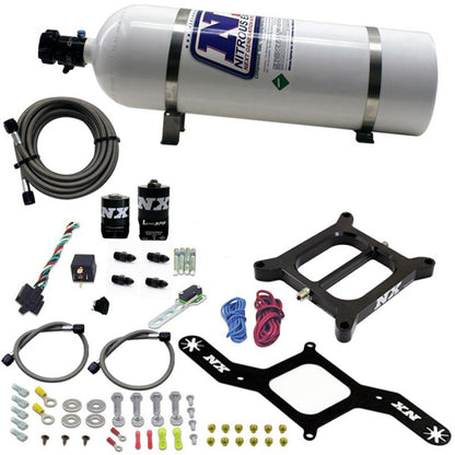 Nitrous Express 4150 RNC Conventional Nitrous Plate Kit w/.375in Solenoid w/15lb Bottle 55140-15 55140-15 Photo - Primary
