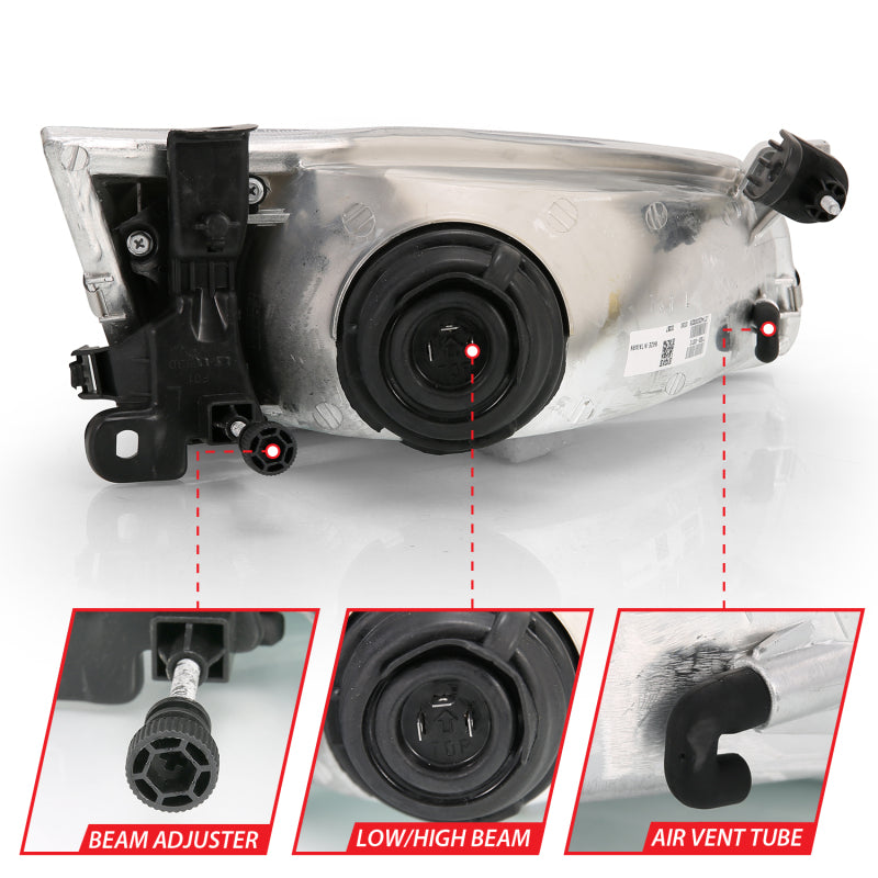 ANZO 1997-1999 Toyota Camry Crystal Headlight Chrome Amber(OE) 121555 121555 Photo - Unmounted