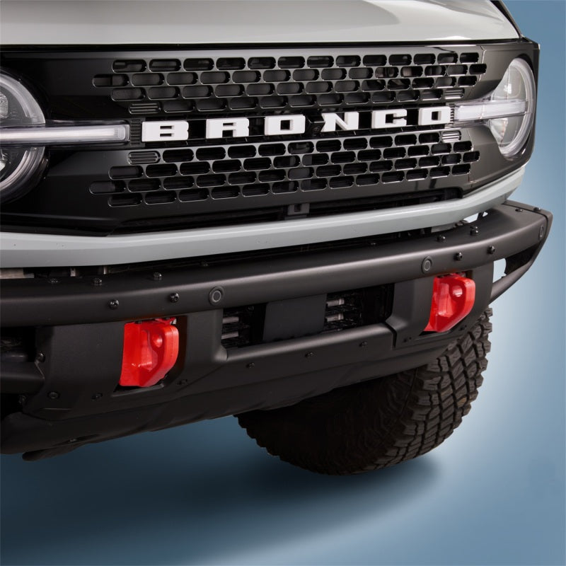 Ford Racing 2021+ Bronco Front Bumper Tow Hooks - Red (Pair) M-18954-BR M-18954-BR Photo - Mounted