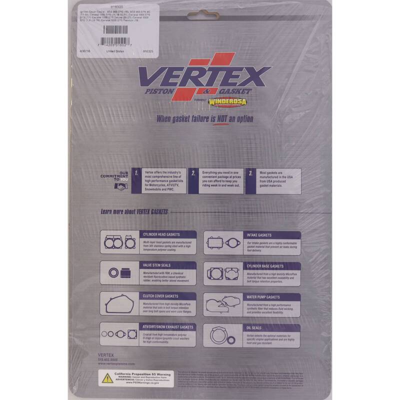 Vertex Pistons Vertex Gaskets 2016 Polaris ACE 900 EFI EPS Ignition Cover Gasket Kit 816325 816325 Photo - Primary