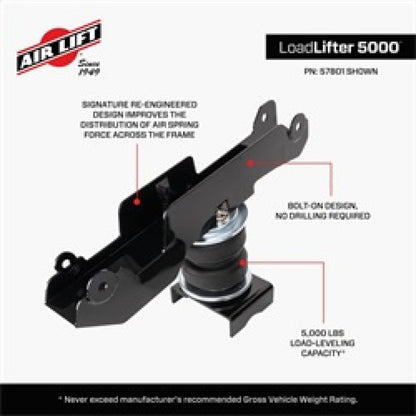 Air Lift 19-24 Mercedes Sprinter 2500 Loadlifter 5000 Air Spring Kit 57802 57802 Features and Benefits