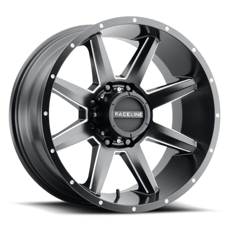Raceline 954M Stryker 22x12in / 6x135 BP / -44mm Offset / 87.1mm Bore - Satin Black & Milled Wheel 954M-221265-44 954M-221265-44 Photo - Primary