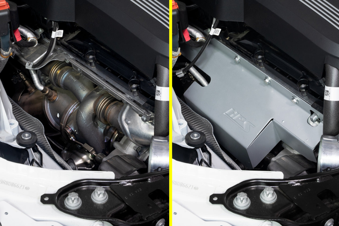 HPS Performance Turbo Heat Shield 2020-2024 BMW M340i B58 3.0L Turbo, Steel with Cerakote Ceramic Coating 94-001