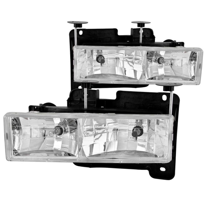 Anzo Chrome Crystal Headlights 1992-1999 Chevy Suburban 111004 Photo - Primary