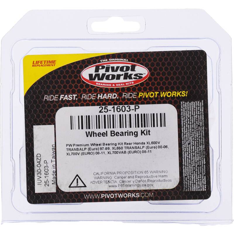 Pivot Works Honda Wheel Bearing Kit Premium Bearings 25-1603-P 25-1603-P Photo - Primary