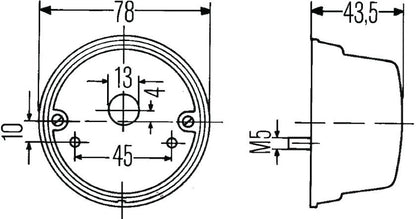 Hella Lamp Blpo Yell/White 2Be 001259061 001259061 Technical Drawing