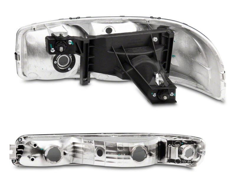 Raxiom 99-06 GMC Sierra 1500 Axial Series OEM Crystal Rep Headlights- Chrome Housing- Smoked Lens S518304 S518304 Photo - Close Up