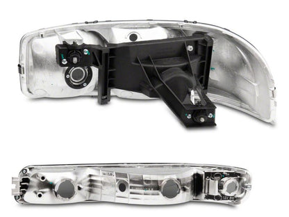 Raxiom 99-06 GMC Sierra 1500 Axial Series OEM Crystal Rep Headlights- Chrome Housing- Smoked Lens S518304 S518304 Photo - Close Up