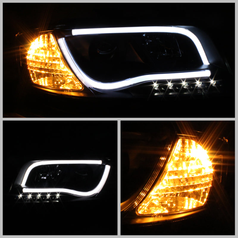 Spyder Audi A6 02-04 Projector Headlights Halogen ModelLight Tube DRL Blk PRO-YD-ADA601-LTDRL-BK 5071873 5071873 User 1