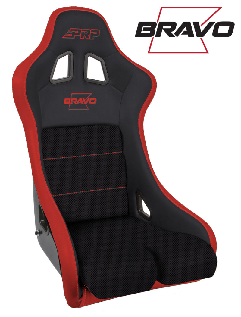 PRP Seats PRP Bravo Composite Seat- Black/Red (PRP Red Outline/Bravo Red- Red Stitching) A4502-237 A4502-237 Photo - Primary
